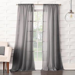 No. 918® Lourdes 120-Inch Rod Pocket Light Filtering Curtain 2 Panels in Gray